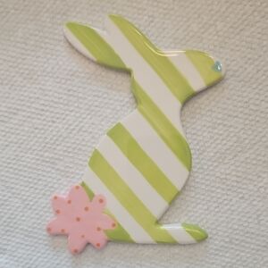 Coton Colors Green and White Mini Rabbit Decor
